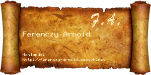 Ferenczy Arnold névjegykártya